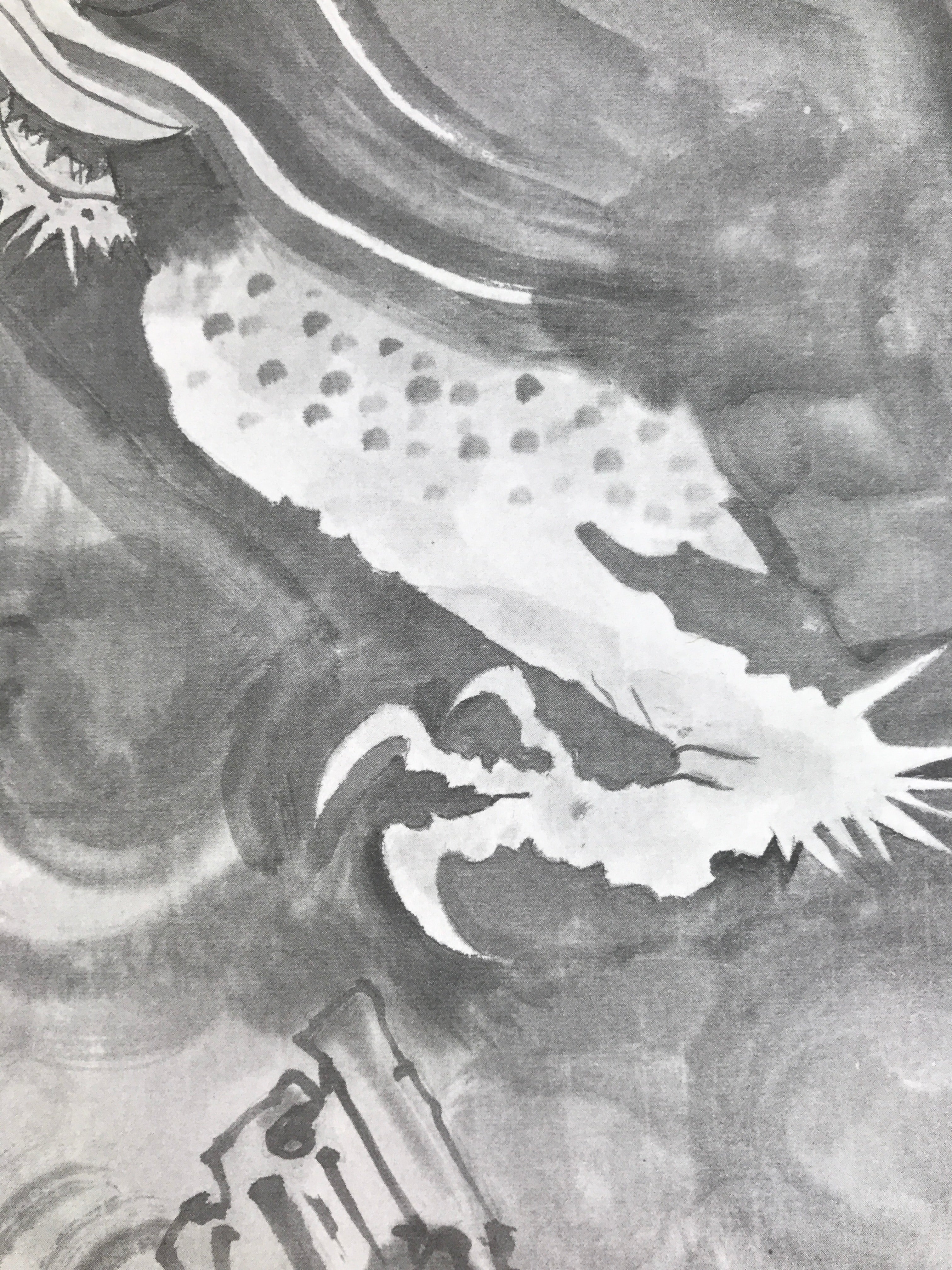 Japanese Shikishi Art Board Reproduction Dragon Zodiac Animal Monochrome A814