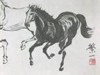 Japanese Shikishi Art Board Reproduction Horse Zodiac Calligraphy Black A815