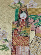 Japanese Shikishi Art Board Reproduction Nishijin Ori Tachibina Hina Dolls A584