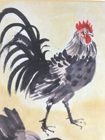 Japanese Shikishi Art Board Reproduction Rooster Chicken Family Zodiac A817