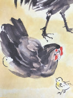 Japanese Shikishi Art Board Reproduction Rooster Chicken Family Zodiac A817