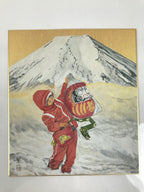 Japanese Shikishi Art Board Reproduction Snake Zodiac Mt Fuji Snow Daruma A805
