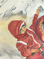 Japanese Shikishi Art Board Reproduction Snake Zodiac Mt Fuji Snow Daruma A805