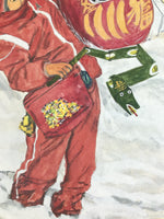 Japanese Shikishi Art Board Reproduction Snake Zodiac Mt Fuji Snow Daruma A805