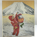 Japanese Shikishi Art Board Reproduction Snake Zodiac Mt Fuji Snow Daruma A805