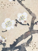 Japanese Shikishi Art Board Reproduction Vtg Plum Ume Flower Tree Branch A696