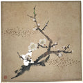 Japanese Shikishi Art Board Reproduction Vtg Plum Ume Flower Tree Branch A696
