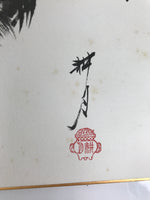 Japanese Shikishi Art Board Reproduction Vtg Rooster Sottaku Doji Zen Word A767