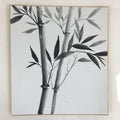 Japanese Shikishi Art Board Vtg Art Painting Nihonga Picture Display Black Bambo