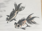 Japanese Shikishi Art Board Vtg Art Painting Nihonga Picture Display Goldfish A5