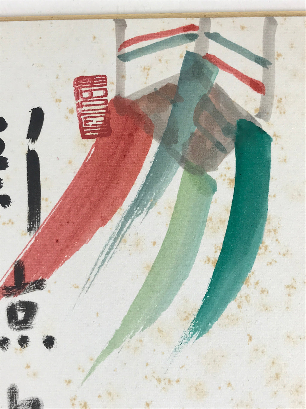 Japanese Shikishi Art Board Vtg Art Painting Nihonga Picture Display Obon Festiv
