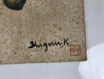 Japanese Shikishi Art Board Vtg Painting Kuwai Arrowhead Rhizome Color A770