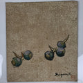 Japanese Shikishi Art Board Vtg Painting Kuwai Arrowhead Rhizome Color A770