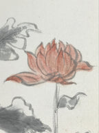 Japanese Shikishi Art Board Vtg Painting Nihonga Picture Chrysanthemums A522