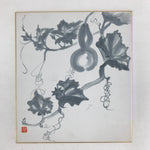 Japanese Shikishi Art Board Vtg Painting Nihonga Picture Hyotan Gourd Vines A521