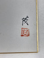 Japanese Shikishi Art Board Vtg Painting Nihonga Picture Orange Cosmos A525