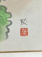 Japanese Shikishi Art Board Vtg Painting Nihonga Picture Yellow Nanohana A527