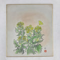 Japanese Shikishi Art Board Vtg Painting Nihonga Picture Yellow Nanohana A527