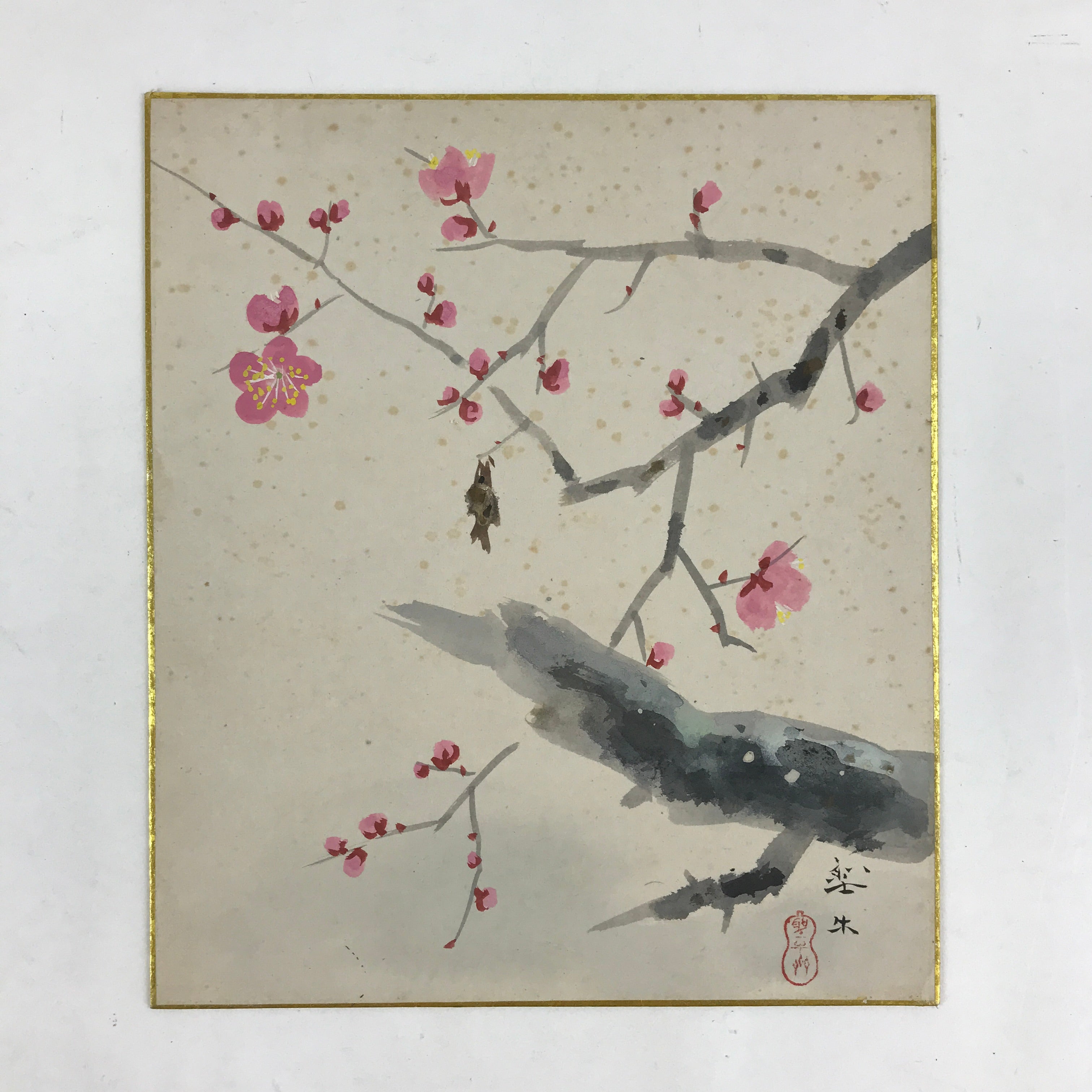 Japanese Shikishi Art Board Vtg Art Painting Nihonga Picture Display L, Online Shop