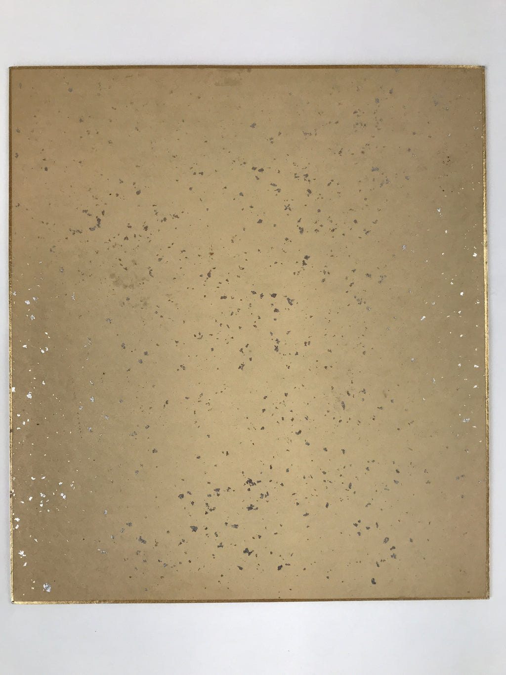 Japanese Shikishi Art Board Vtg Three Birds On Tree Winter Gray Brown A629