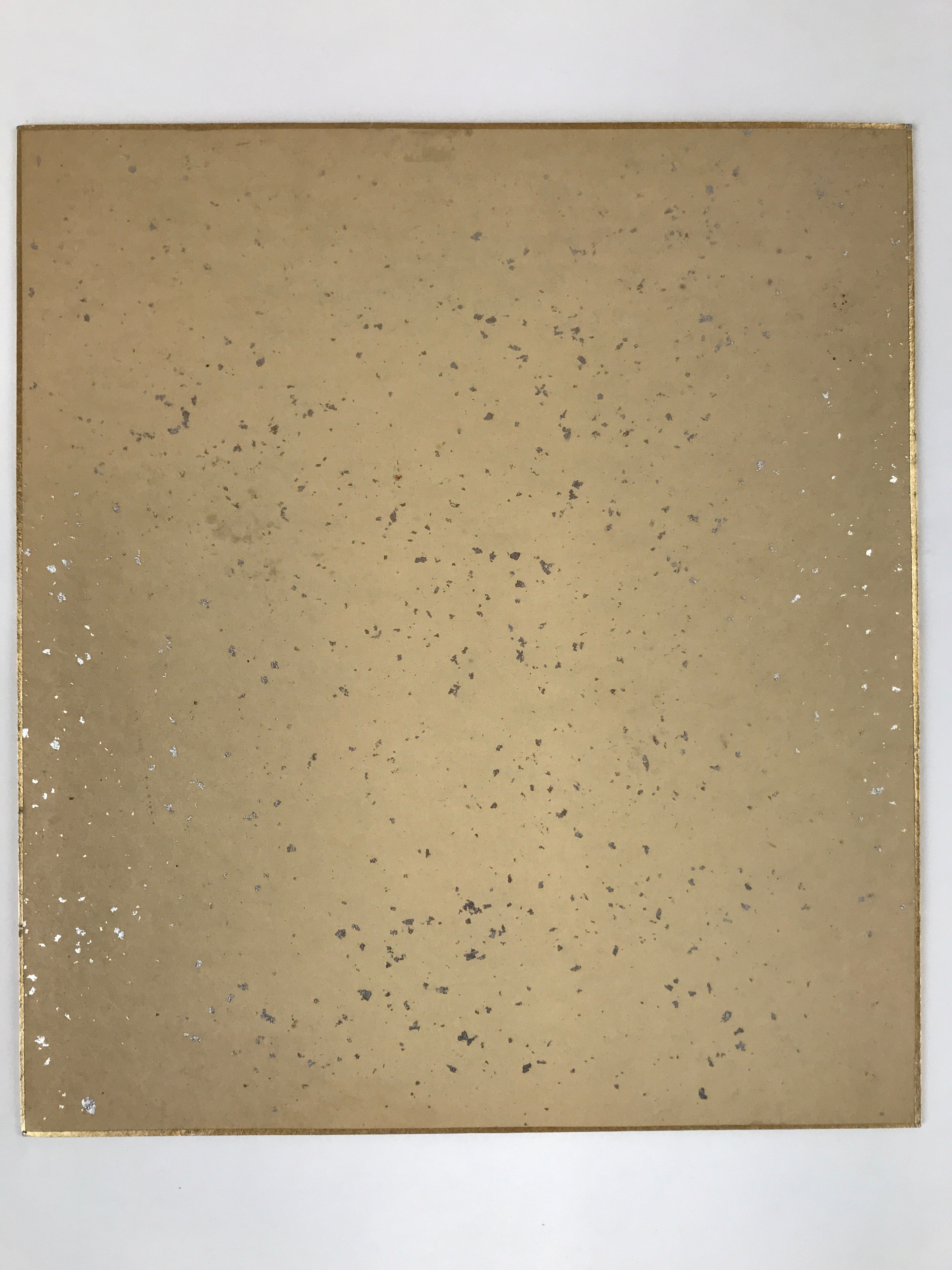 Japanese Shikishi Art Board Vtg Three Birds On Tree Winter Gray Brown A629