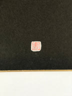 Japanese Shikishi Art Board Washi Chigiri Poppy Flowers Red Yellow Black A615