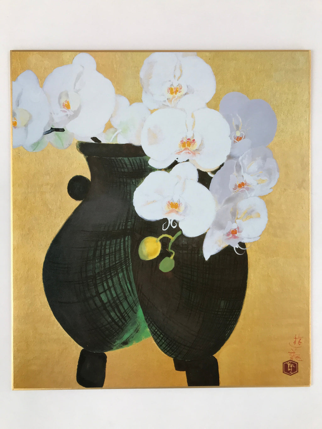 Japanese Shikishi Art Reproduction 4pcs Ogura Yuki Four Seasons Flowers A641