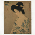 Japanese Shikishi Art Reproduction Bijinga Shinsui Ito After The Bath A642