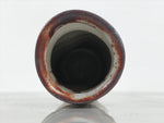 Japanese Shino Ware Ceramic Flower Vase Vtg Hanaire Pottery White Wood Box PX808