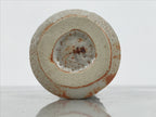 Japanese Shino Ware Ceramic Flower Vase Vtg Hanaire Pottery White Wood Box PX808