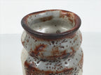 Japanese Shino Ware Ceramic Flower Vase Vtg Hanaire Pottery White Wood Box PX808