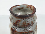 Japanese Shino Ware Ceramic Flower Vase Vtg Hanaire Pottery White Wood Box PX808