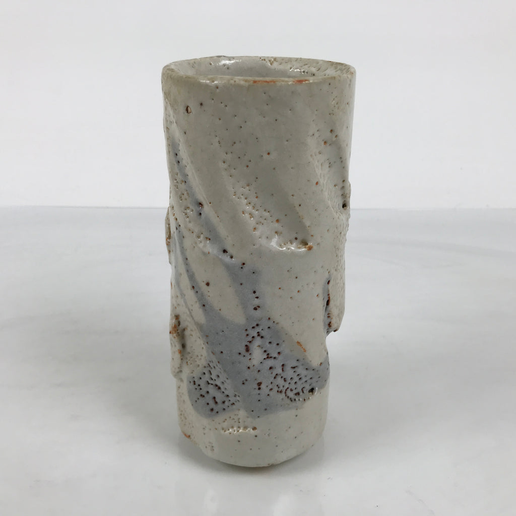 Japanese Shino Ware Ceramic Round Flower Vase Vtg Kabin Pottery Gray Box PX810