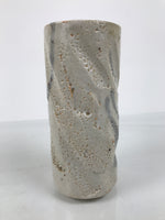 Japanese Shino Ware Ceramic Round Flower Vase Vtg Kabin Pottery Gray Box PX810