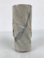 Japanese Shino Ware Ceramic Round Flower Vase Vtg Kabin Pottery Gray Box PX810