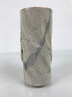 Japanese Shino Ware Ceramic Round Flower Vase Vtg Kabin Pottery Gray Box PX810