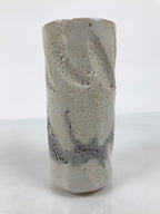 Japanese Shino Ware Ceramic Round Flower Vase Vtg Kabin Pottery Gray Box PX810