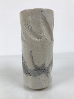 Japanese Shino Ware Ceramic Round Flower Vase Vtg Kabin Pottery Gray Box PX810