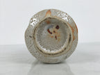 Japanese Shino Ware Ceramic Round Flower Vase Vtg Kabin Pottery Gray Box PX810