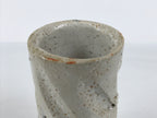 Japanese Shino Ware Ceramic Round Flower Vase Vtg Kabin Pottery Gray Box PX810