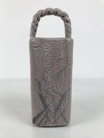Japanese Shino Ware Ceramic Square Flower Vase Vtg Kabin Pottery Gray Box PX809