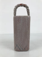 Japanese Shino Ware Ceramic Square Flower Vase Vtg Kabin Pottery Gray Box PX809