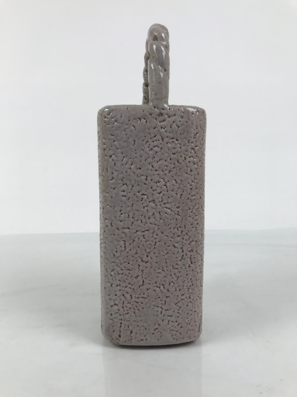 Japanese Shino Ware Ceramic Square Flower Vase Vtg Kabin Pottery Gray Box PX809
