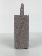 Japanese Shino Ware Ceramic Square Flower Vase Vtg Kabin Pottery Gray Box PX809