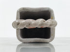 Japanese Shino Ware Ceramic Square Flower Vase Vtg Kabin Pottery Gray Box PX809