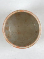Japanese Shinoware Ceramic Yunomi Teacup Vtg Pottery Bamboo Red Brown TC343