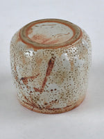 Japanese Shinoware Ceramic Yunomi Teacup Vtg Pottery Bamboo Red Brown TC343