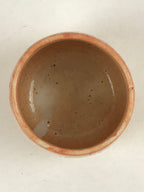 Japanese Shinoware Ceramic Yunomi Teacup Vtg Pottery Bamboo Red Brown TC344