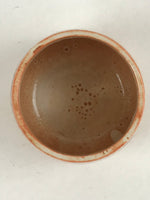 Japanese Shinoware Ceramic Yunomi Teacup Vtg Pottery Bamboo Red Brown TC345