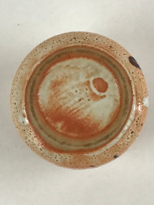 Japanese Shinoware Ceramic Yunomi Teacup Vtg Pottery Bamboo Red Brown TC345